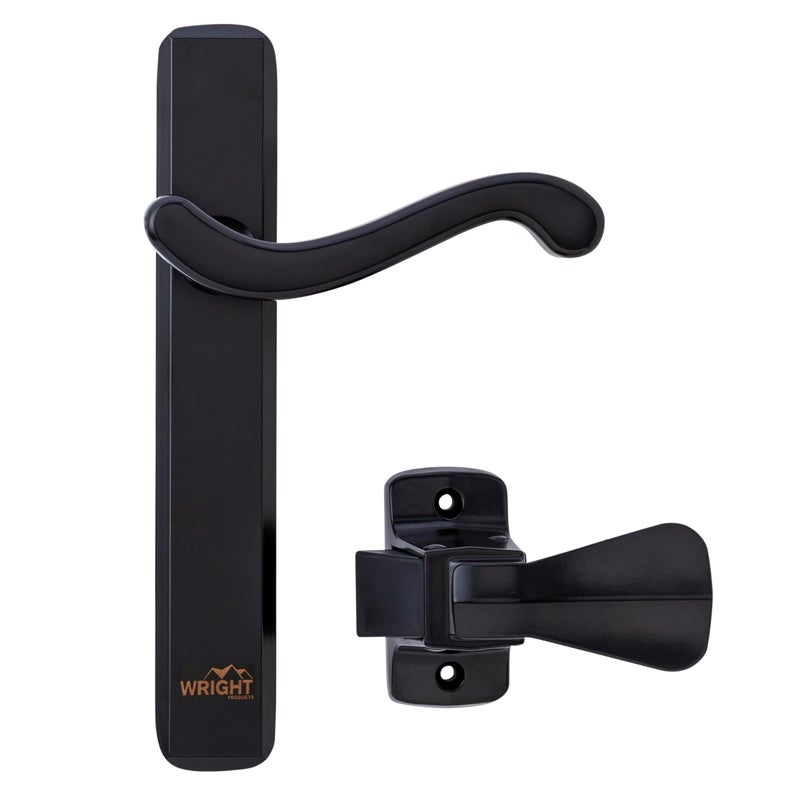 Wright Products Bayfield Surface Lever Mount Latch for Screen and Storm Doors Black Transitional Black