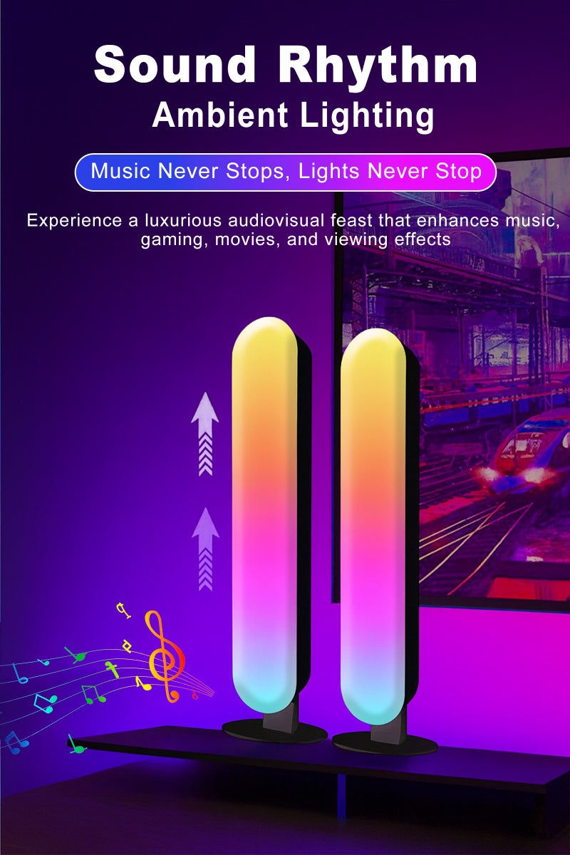 يو إل اتش واي سي شريط إضاءة LED ذكي، إضاءة ألعاب RGB، مع جهاز تحكم عن بعد، تحكم صوتي عن بعد من خلال التطبيق، إضاءة ألعاب RGBIC، مع وضع الموسيقى، 2 عصا - Image 4