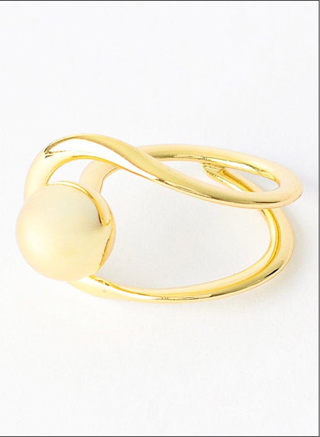 اخر العنقود خاتم حلقة مفرغة شكل كرة مجوفة مع سلك ملتوي - Image 2