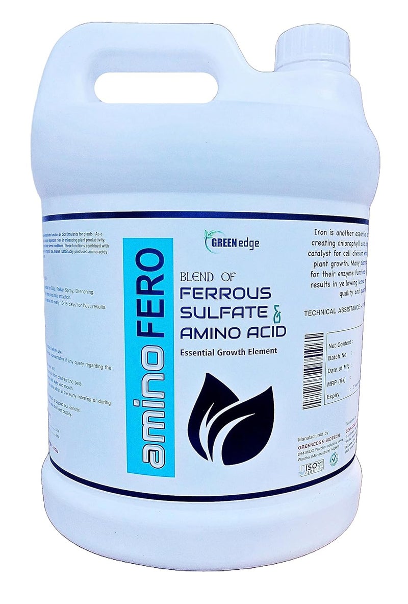 Greenedge Biotech سماد جرين إيدج أمينو فيرو مزيج الأحماض الأمينية العضوية مع الحديد 5 لترات - Image 1