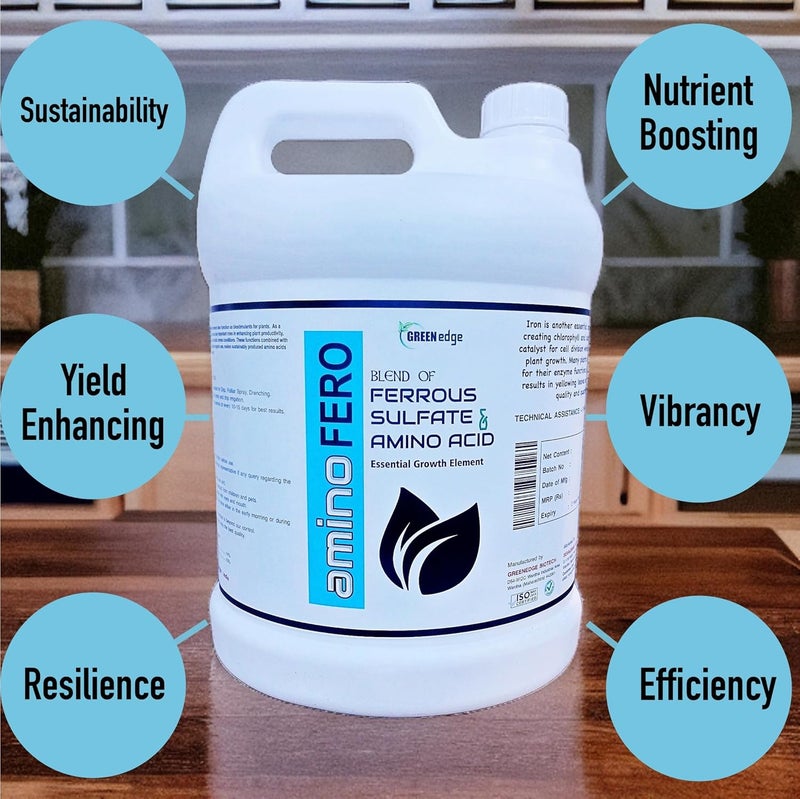 Greenedge Biotech سماد جرين إيدج أمينو فيرو مزيج الأحماض الأمينية العضوية مع الحديد 5 لترات - Image 3