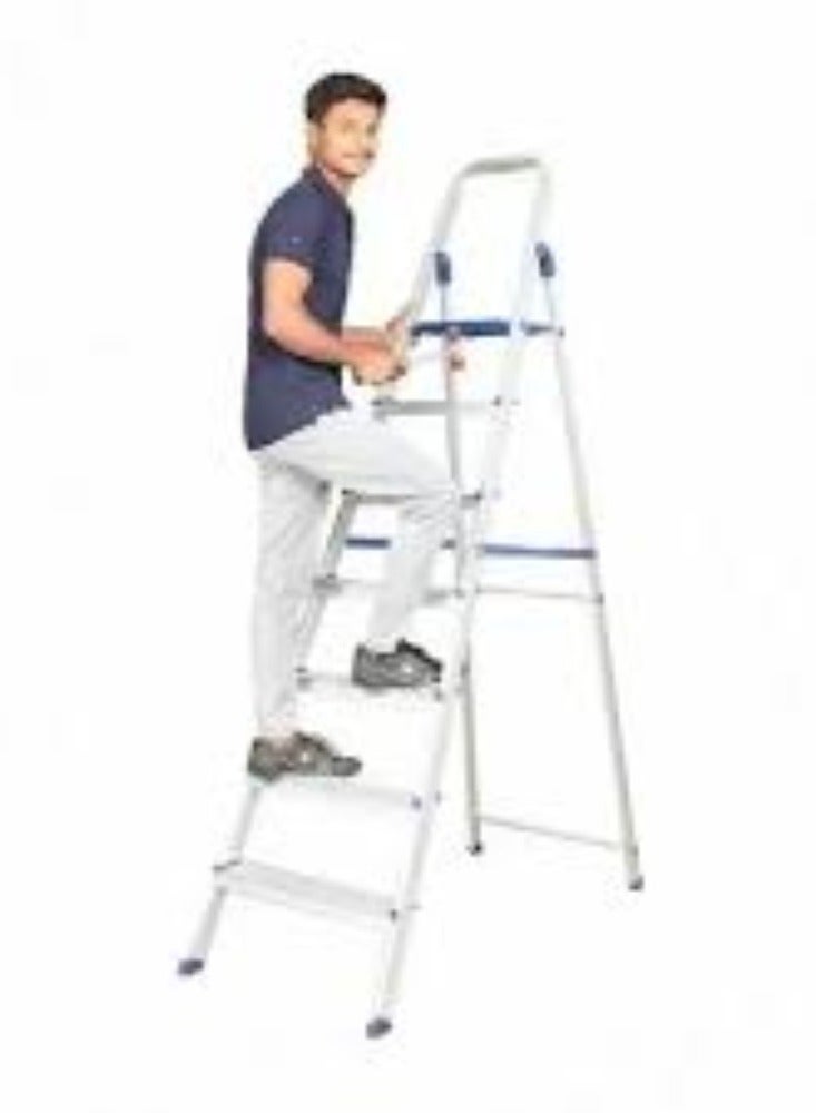 KNP KNP Aluminum Step Ladder - 7 Feet is designed for those who need a reliable and sturdy ladder for a variety of tasks, both indoors and outdoors.  - Image 2