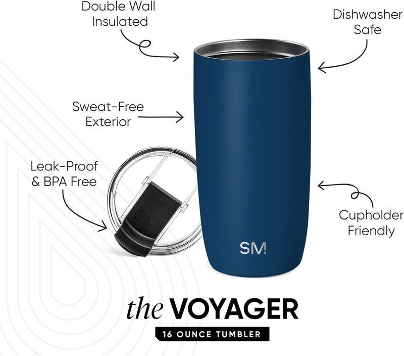 Simple Modern Travel Coffee Mug Tumbler with Flip Lid | Insulated Stainless Steel Iced Coffee Cup | Gifts for Women & Men | Voyager Collection | 16oz | Slumberland - Image 2