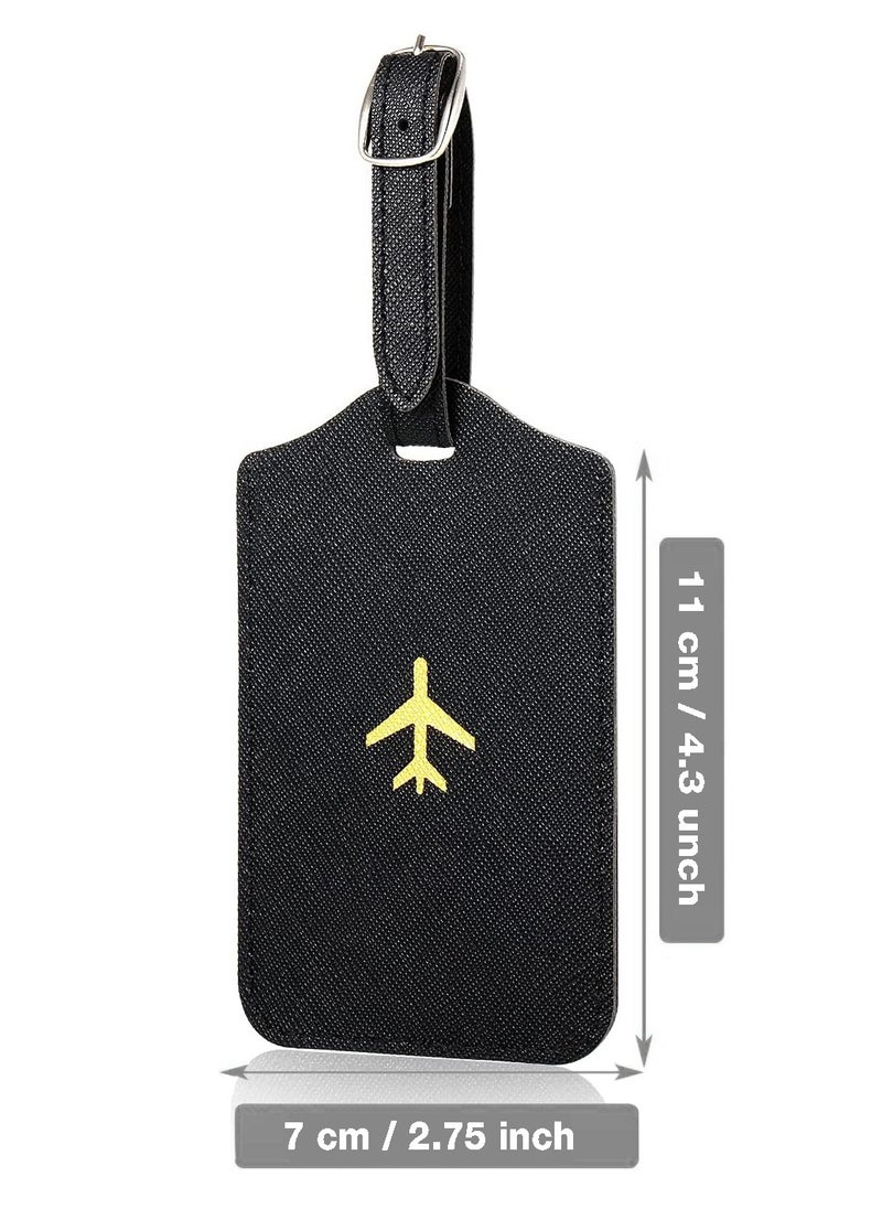 Beauenty Passport Covers and Luggage Tags, Passport Holder Travel Suitcase Tag (Black)  - Image 3