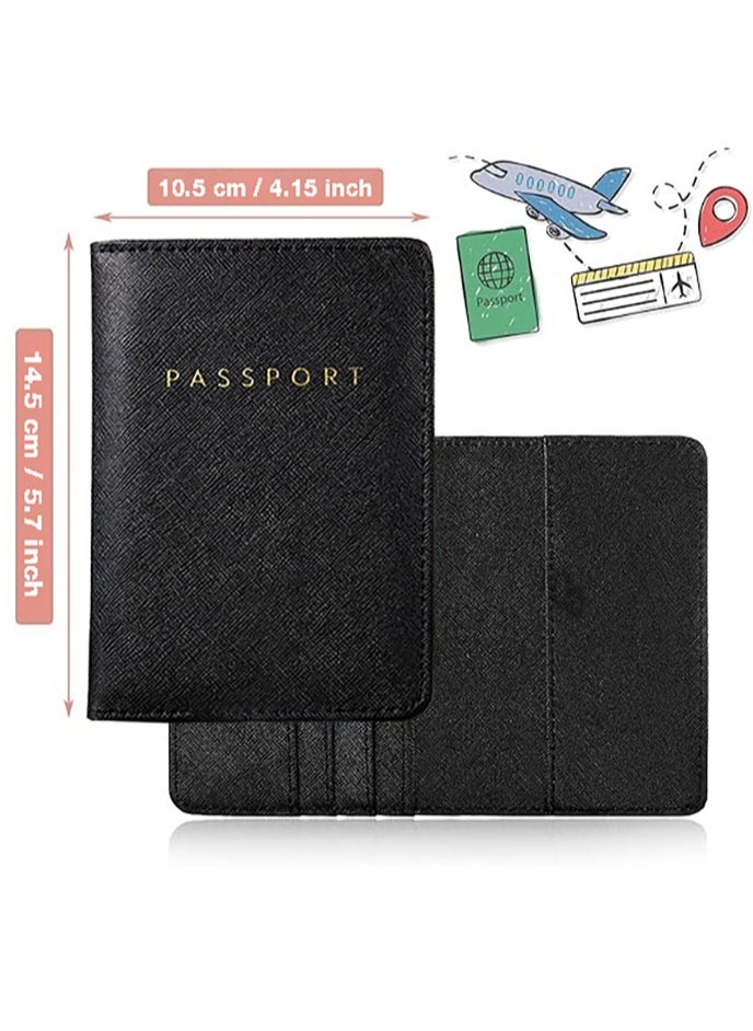 Beauenty Passport Covers and Luggage Tags, Passport Holder Travel Suitcase Tag (Black)  - Image 2