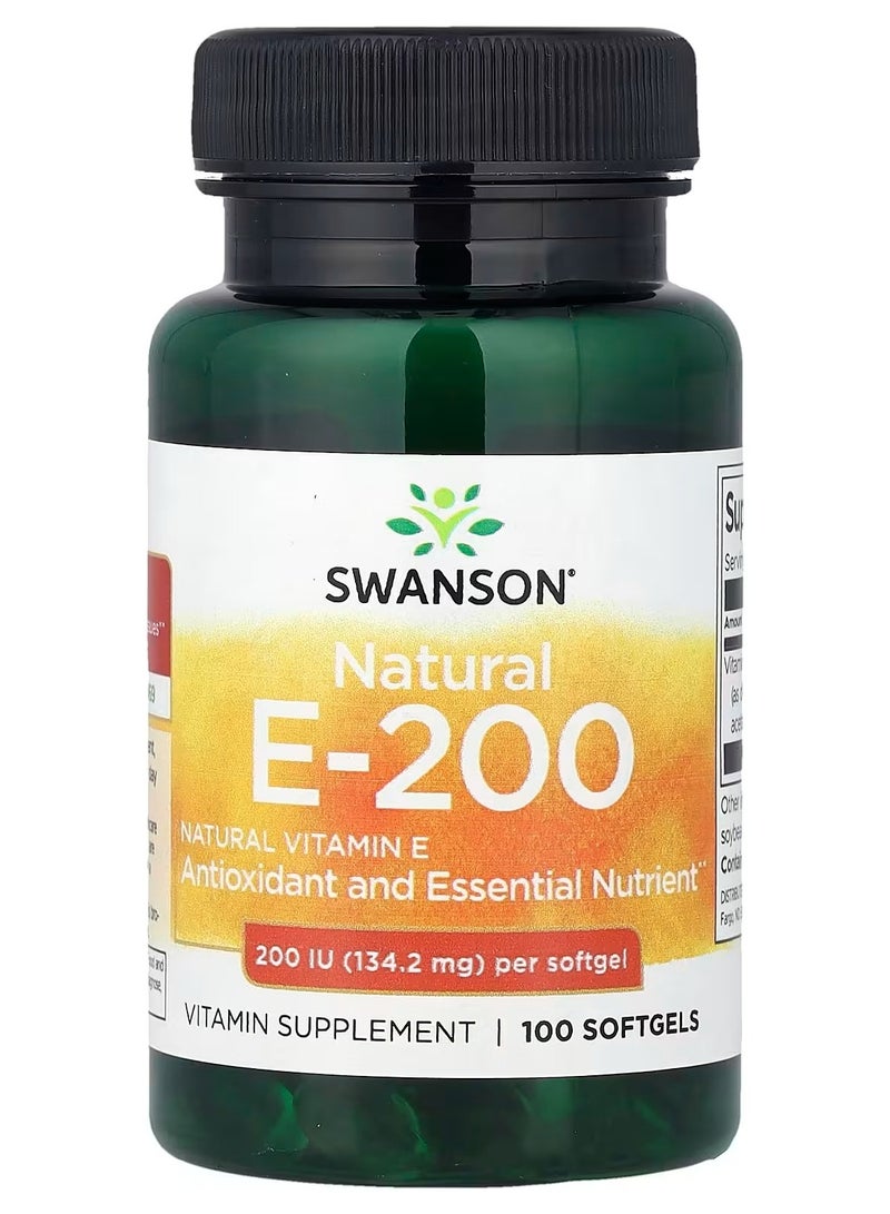 Swanson, Natural Vitamin E, 134.2 mg (200 IU) , 100 Softgels