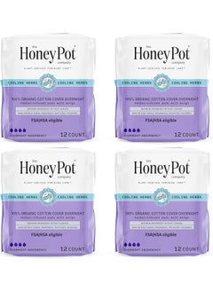 the Honey Pot company The Honey Pot Company - 48 ct - Herbal Pads for Women - Overnight w/Wings - Infused w/Essential Oils for Cooling Effect & Organic Cotton Cover - Feminine Care - FSA & HSA Eligible 