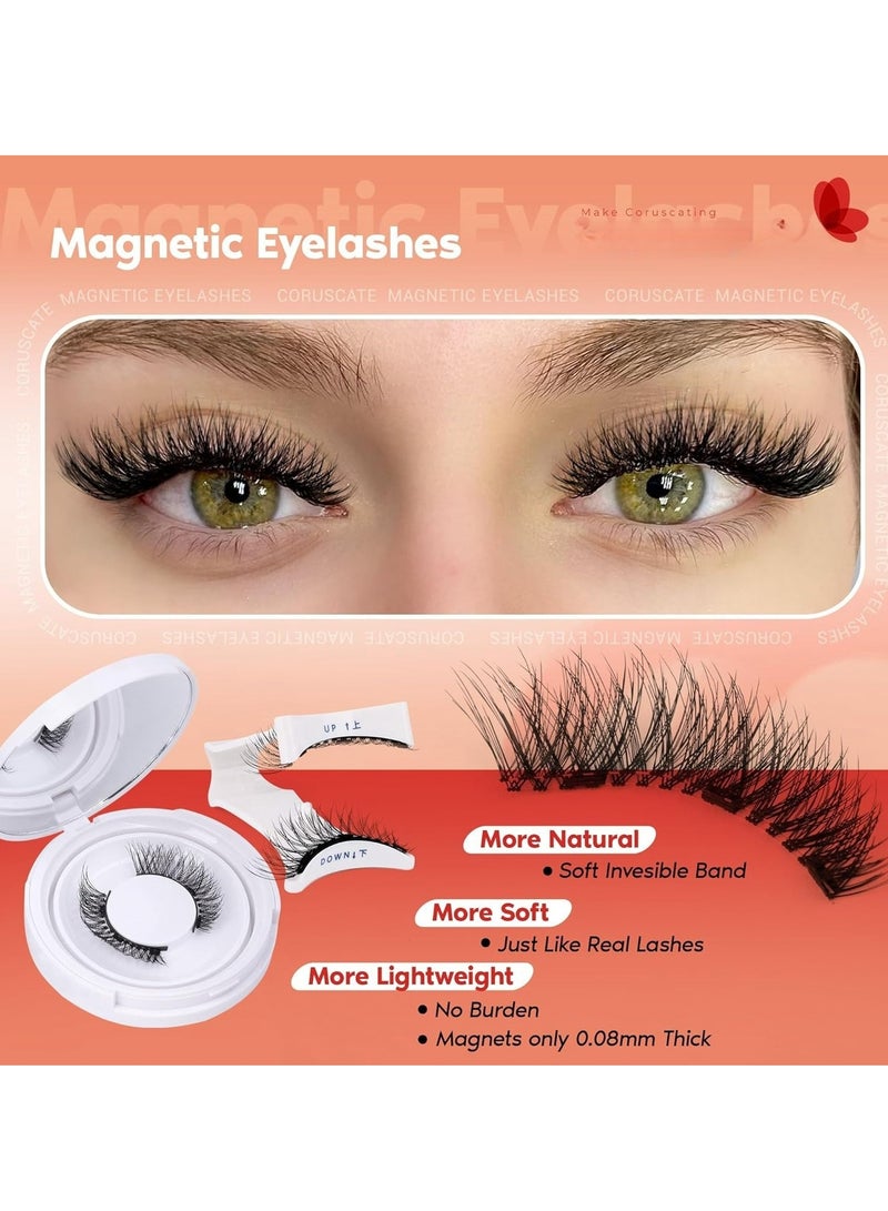 Generic 4pcs,Magnetic Eyelashes Cat Eye Lashes False Eyelashes Magnetic Lashes Natural Look with Applicator Reusable No Glue or Liner Needed Soft Magnetic Fake Eyelashes  - Image 3