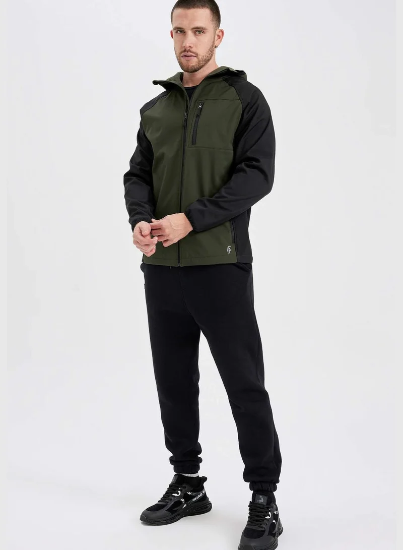 ديفاكتو Man Slim Fit Hooded Long Sleeve Jacket