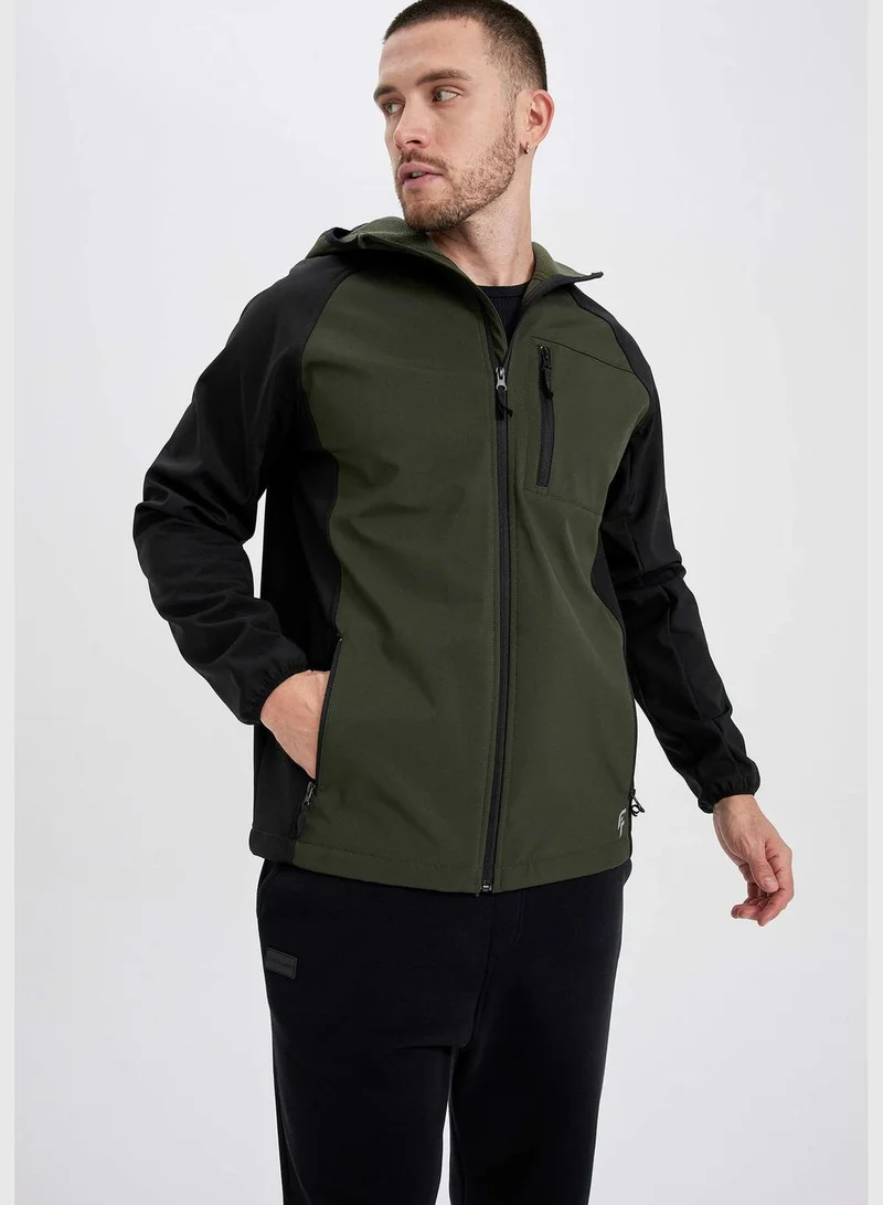 ديفاكتو Man Slim Fit Hooded Long Sleeve Jacket