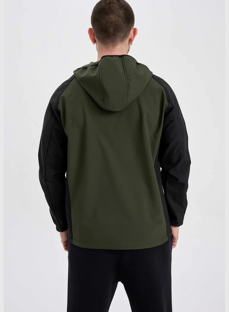 ديفاكتو Man Slim Fit Hooded Long Sleeve Jacket