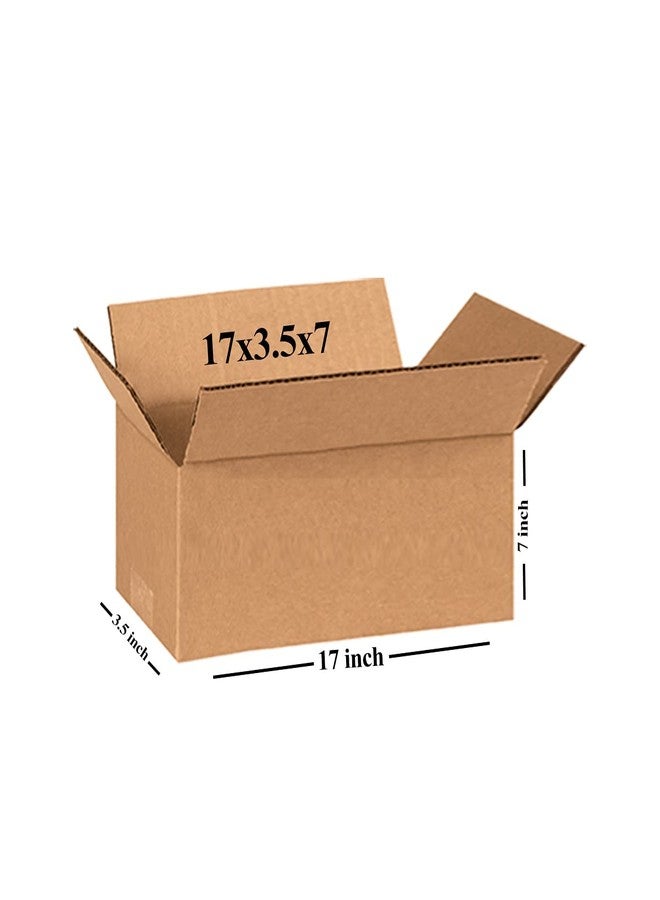 kabello 5 Ply Brown Corrugated Packing Box Shipping & Courier Type Box (Set Of 12) Size; 17 Inches Length 3.5 Inches Width 7 Inches Height - Image 2