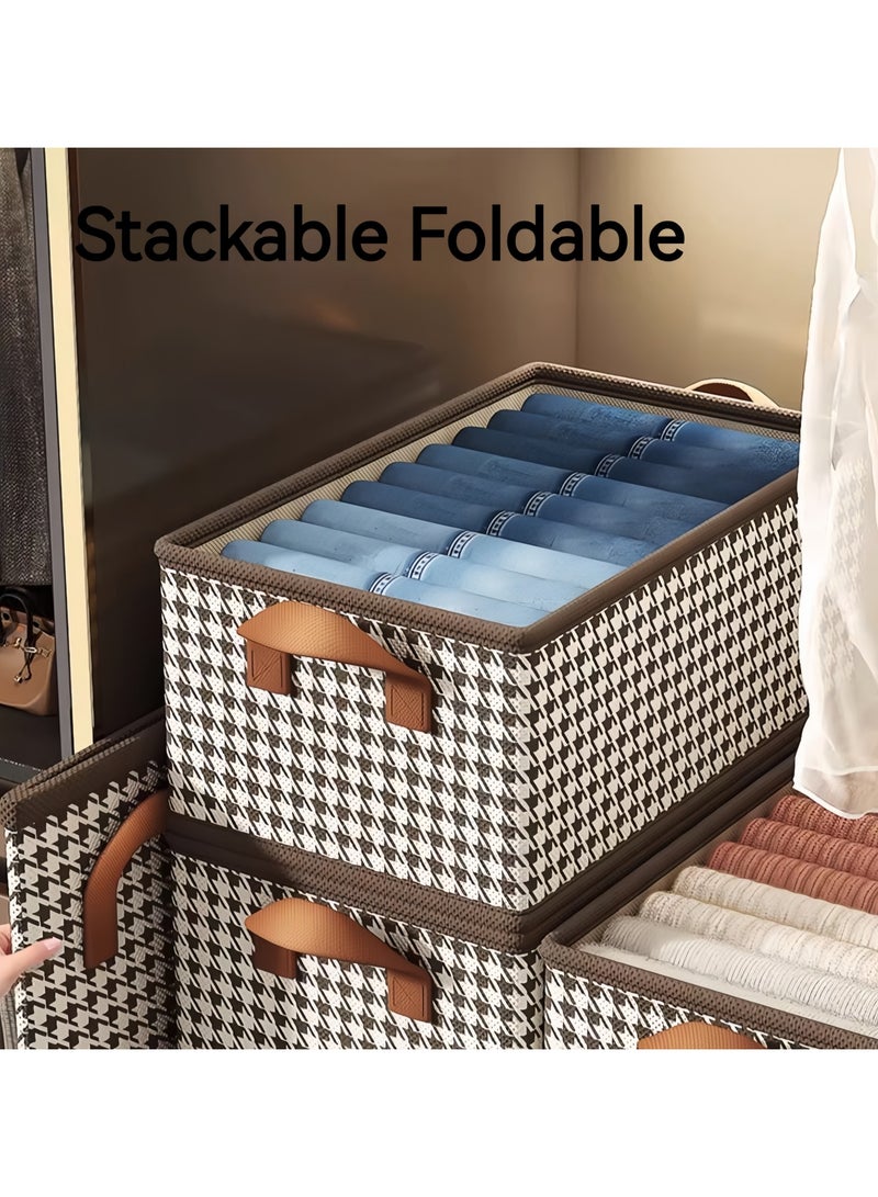 DRAVEN - GG Clothing storage box, jeans storage and organization box, dormitory miscellaneous storage basket, household wardrobe Steel Frame storage box Foldable Storage Box  - Image 1