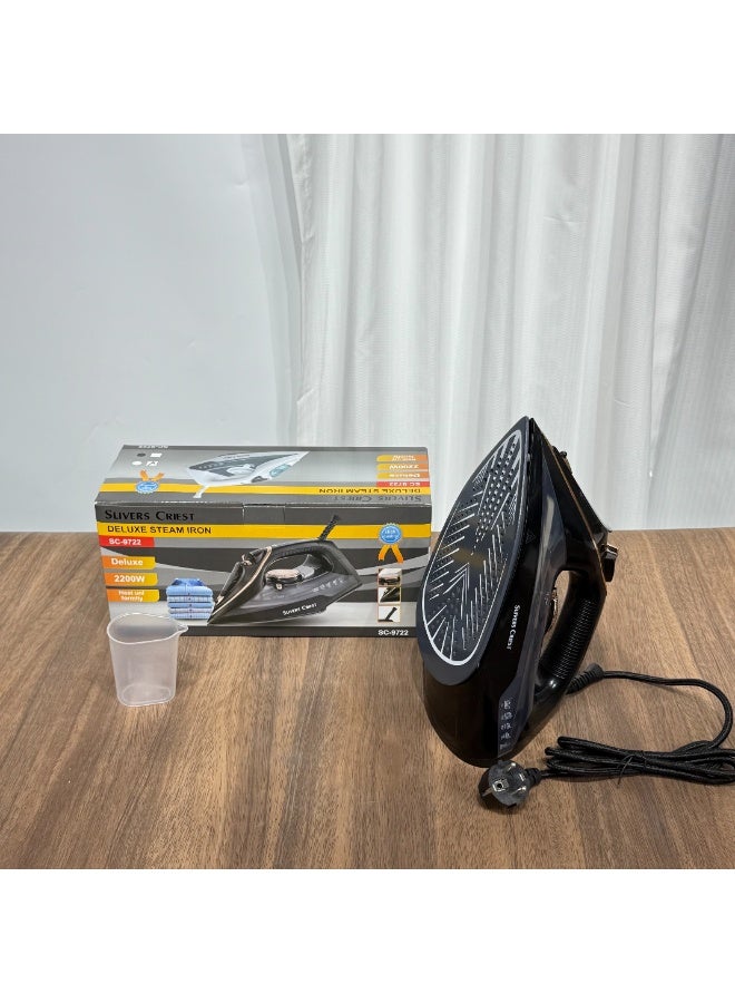 SLIVERS CRIEST Deluxe Professional Steam Iron – 2200W High-Power Electric Press Iron with Burst Steam & 450ml Water Tank (SC-9722) - Image 3
