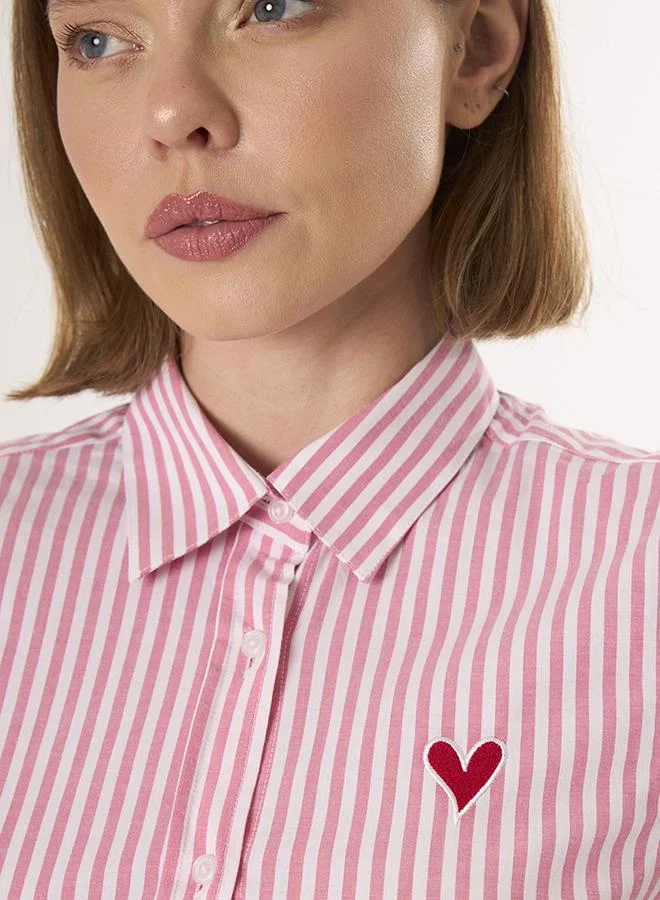 FELIX HARDY Pink Striped Long Sleeve Shirt for Women | Best Price UAE