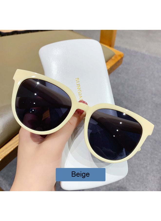 Generic - Fashion Cat Eye Sunglasses Woman Brand Designer Shades Oversized Retro Mirror Sun Glasses Female Clear Lens Vintage Gafas De Sol-Lenses Color:Black Gray - Image 1