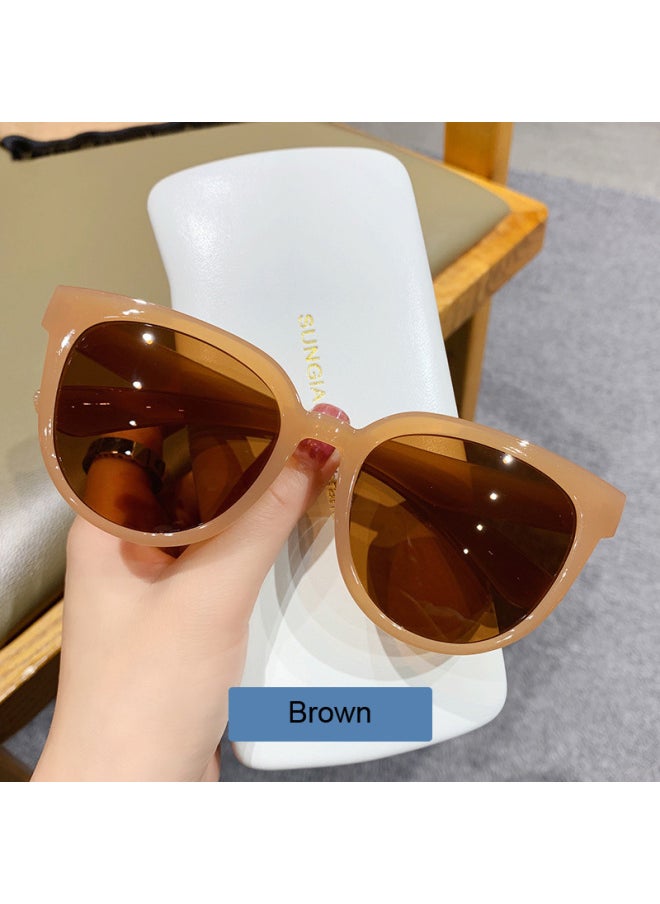Generic - Fashion Cat Eye Sunglasses Woman Brand Designer Shades Oversized Retro Mirror Sun Glasses Female Clear Lens Vintage Gafas De Sol-Lenses Color:Black Gray - Image 1