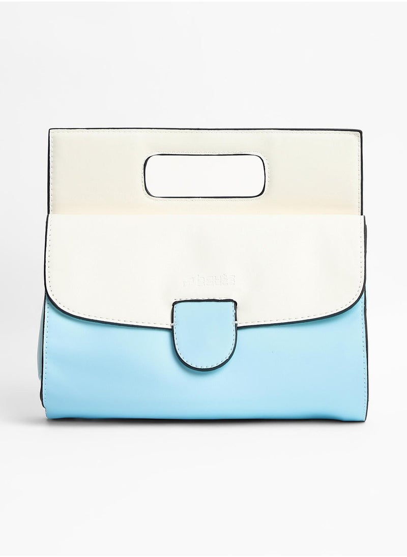 Haute Sauce Colour block Magnet Lock Regular Vegan Leather Hand Bag For Women  - Image 4