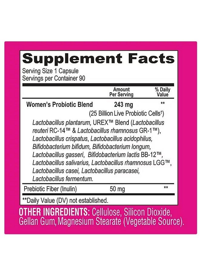 Member's Mark Members Mark Women's Daily Probiotic Supplement, 14 Strains, 25 Billion Live Cells, 90 Delayed Release Capsules - Image 2