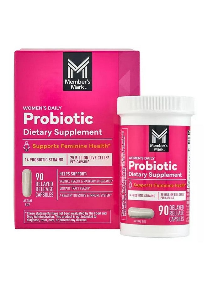 Member's Mark Members Mark Women's Daily Probiotic Supplement, 14 Strains, 25 Billion Live Cells, 90 Delayed Release Capsules - Image 1