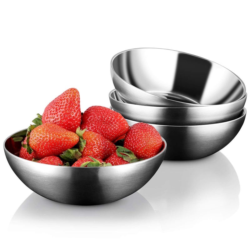 Stainless Steel Bowls for Kids 188 Stainless Steel Toddler Bowl BPAFree Durable  Easy Clean 4 Pack  145 oz Perfect for Baby Meals Snacks Serving and Travel  Home UseSilver