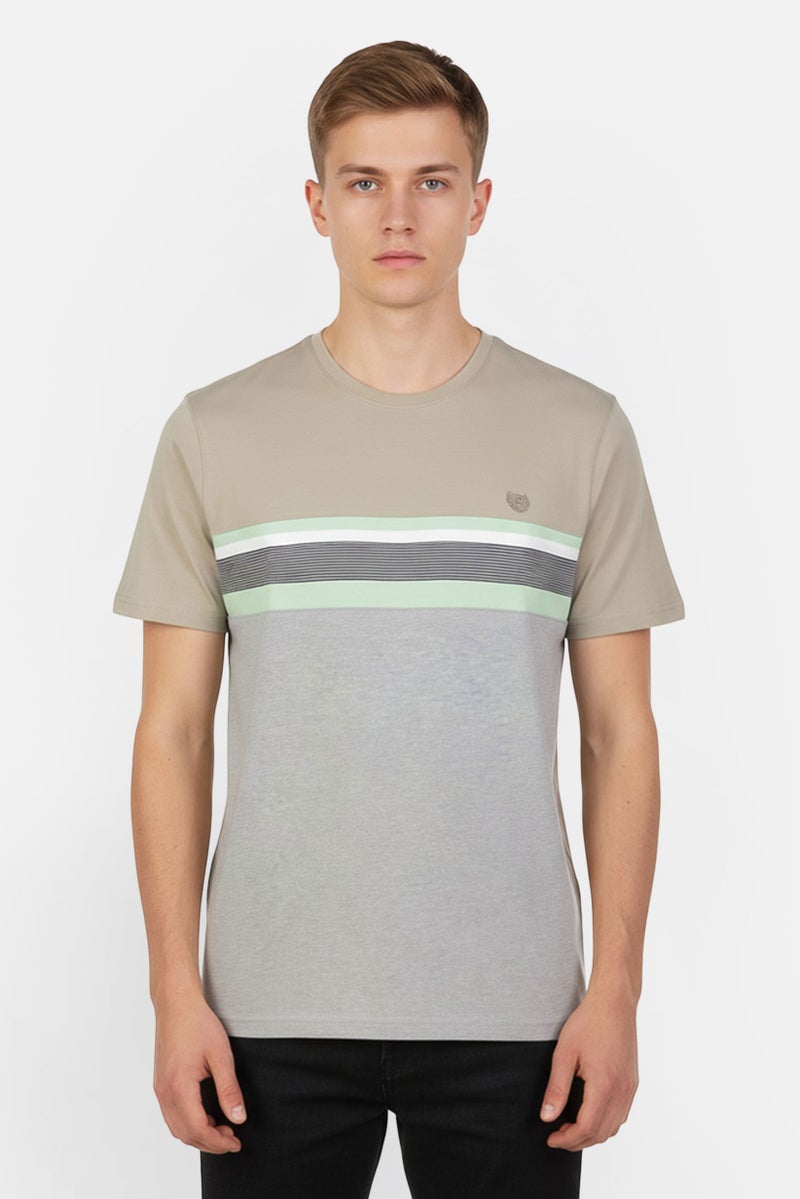 Chaps Men Crew Neck Short Sleeve Stripe T-Shirt,  Multicolor - Image 1