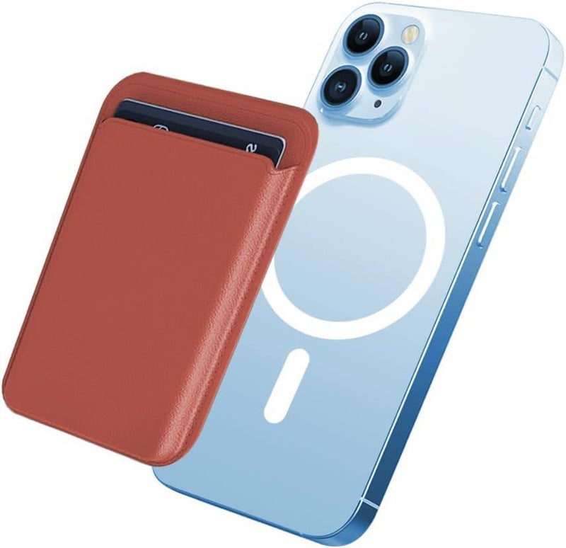 CONTACTS حامل محفظة بطاقات مغناطيسي متميز مصمم لـ MagSafe متوافق مع آيفون 16، آيفون 15، آيفون 14، آيفون 13، آيفون 12 (بني) - Image 1