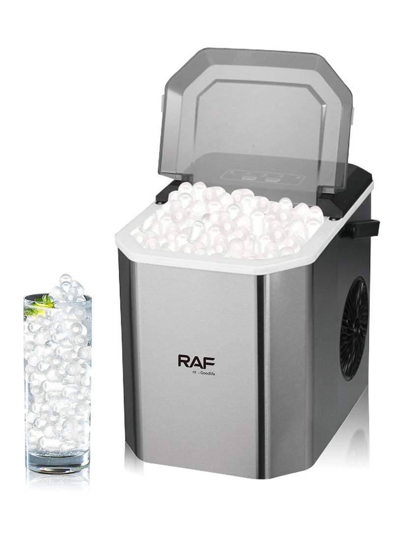 RAF Portable Automatic Ice Maker 12Kg in 24hrs | Rapid Ice Making | Two Sizes Ice Cube | Auto Shut Off | Portable Ice Maker | Electric Ice Maker for Home/ Kitchen/ Office/ Bar/ Party 95W R.0300 Silver  - Image 2
