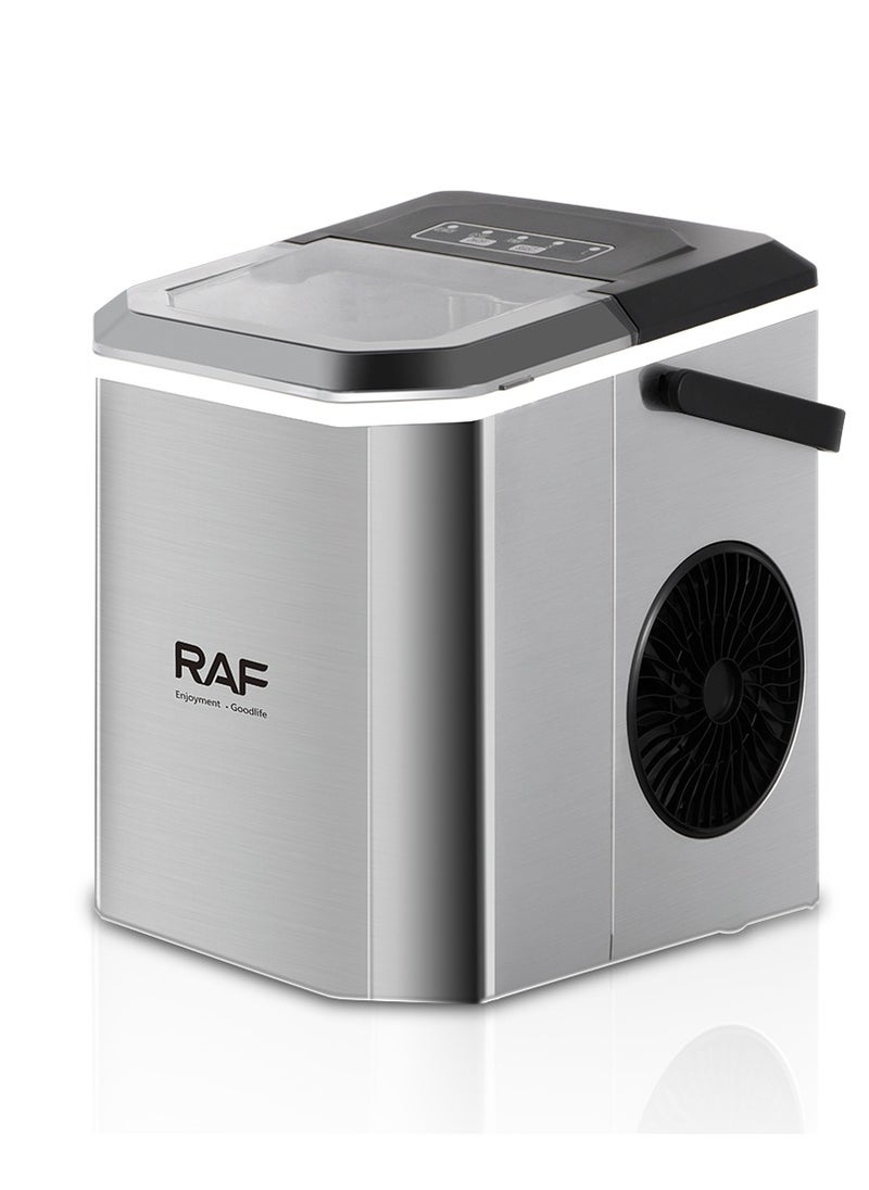 RAF Portable Automatic Ice Maker 12Kg in 24hrs | Rapid Ice Making | Two Sizes Ice Cube | Auto Shut Off | Portable Ice Maker | Electric Ice Maker for Home/ Kitchen/ Office/ Bar/ Party 95W R.0300 Silver  - Image 3
