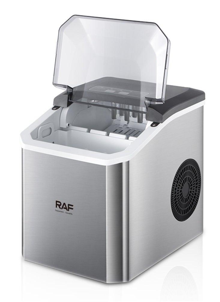 RAF Portable Automatic Ice Maker 12Kg in 24hrs | Rapid Ice Making | Two Sizes Ice Cube | Auto Shut Off | Portable Ice Maker | Electric Ice Maker for Home/ Kitchen/ Office/ Bar/ Party 95W R.0300 Silver  - Image 5