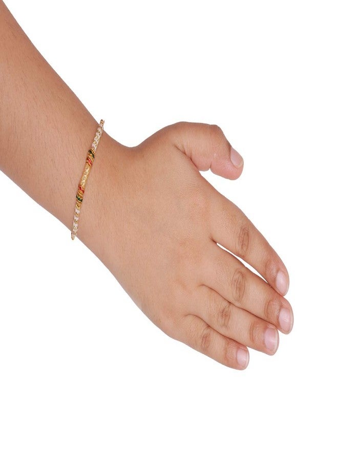 Suninow Golden Bracelet and Gold Plated Rakhi THALI Combo - Image 5