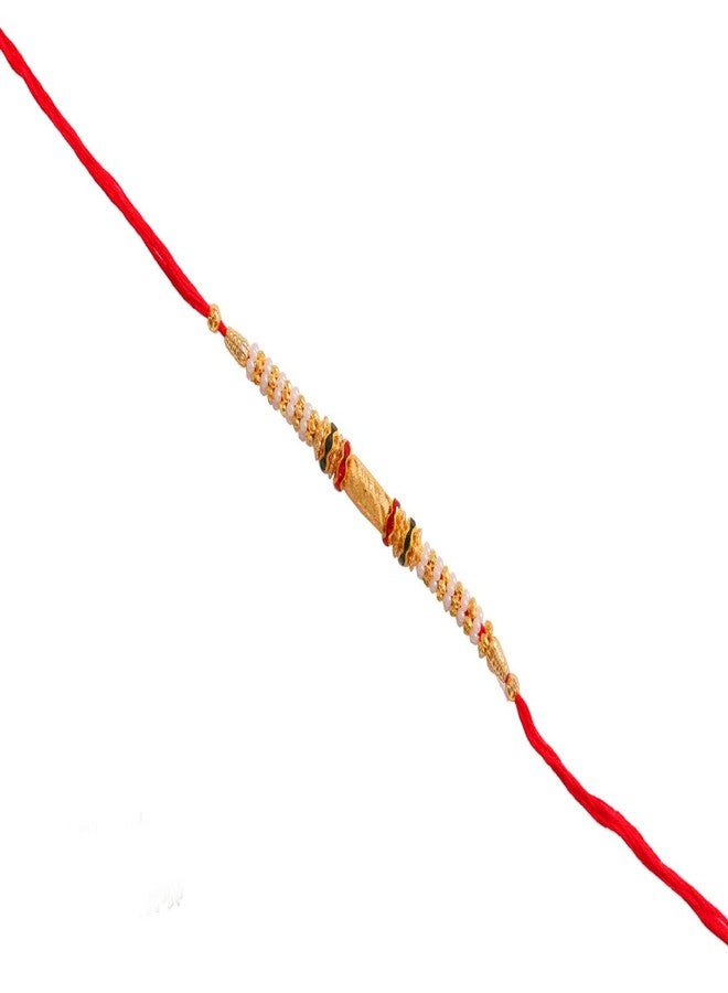 Suninow Golden Bracelet and Gold Plated Rakhi THALI Combo - Image 4