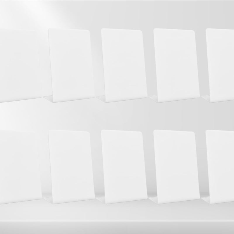 Tinydabba حامل QR أكريليك أبيض بحجم 4x6 بوصة | حامل عرض بلاستيكي على شكل L للمراجعات أو أي رموز QR | حامل مكتب صلب لمتجر، صالون، مقهى، عداد عيادة (10) - Image 1