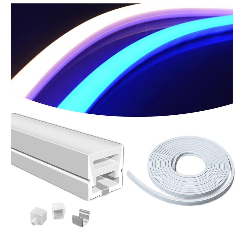 DGLILUAN 196inch Silicone LED Diffuser Channel, Flexible Waterproof Neon Rope Strip Light Tube Silicone Cover for 6mm Led Strip Lights for Living Room, Kitchen, Wall and Other Decoration (10 x 10mm) - Image 1
