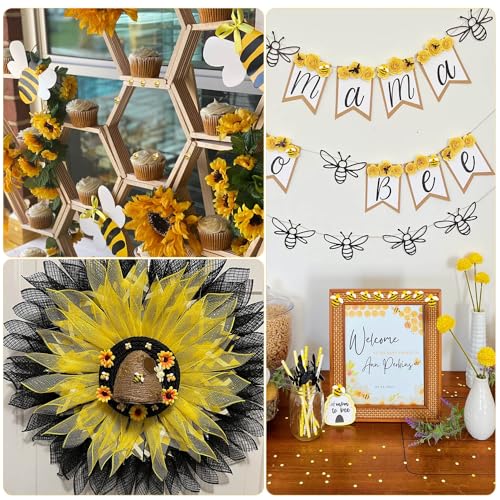 Tidponra 120PCS Bumble Bee Décor, Resin Honey Bees for Crafts, Small Plastic Bees Ornaments for Decorations - Image 5