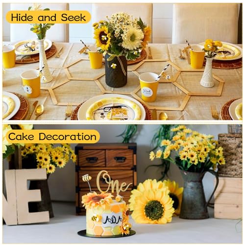 Tidponra 120PCS Bumble Bee Décor, Resin Honey Bees for Crafts, Small Plastic Bees Ornaments for Decorations - Image 4