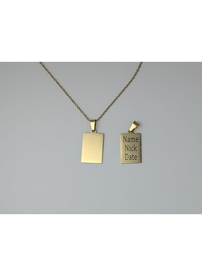 هدايا سومي قلادة باسم، هدية قلادة، هدية مجوهرات، قلادة مستطيلة، قلادة ذهبية، هدية مثالية - Image 1