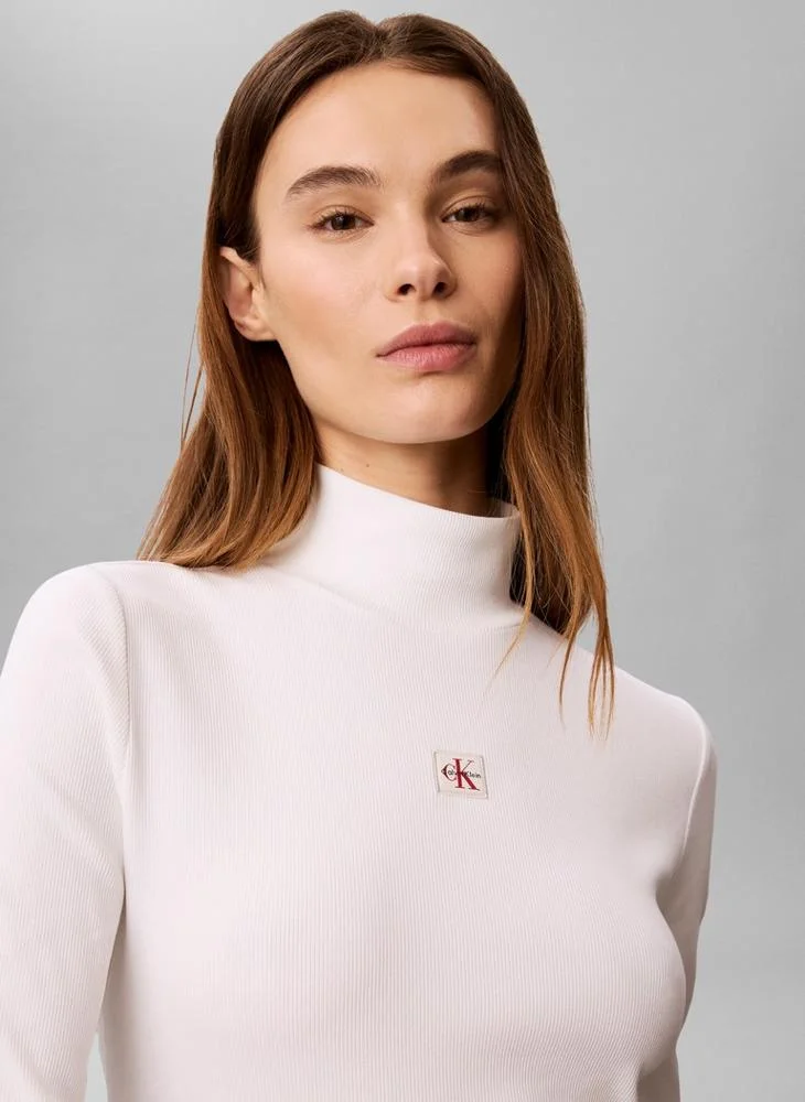 Calvin Klein Jeans  Ribbed Turtleneck Long Sleeve Top for Women | Best Price UAE