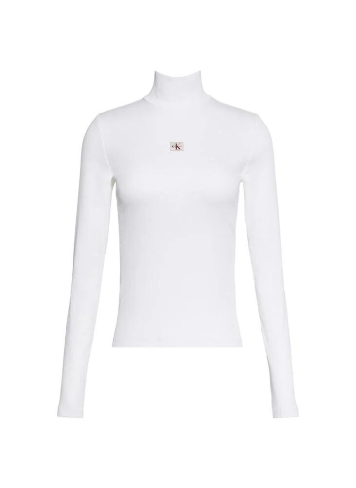 Calvin Klein Jeans  Ribbed Turtleneck Long Sleeve Top for Women | Best Price UAE