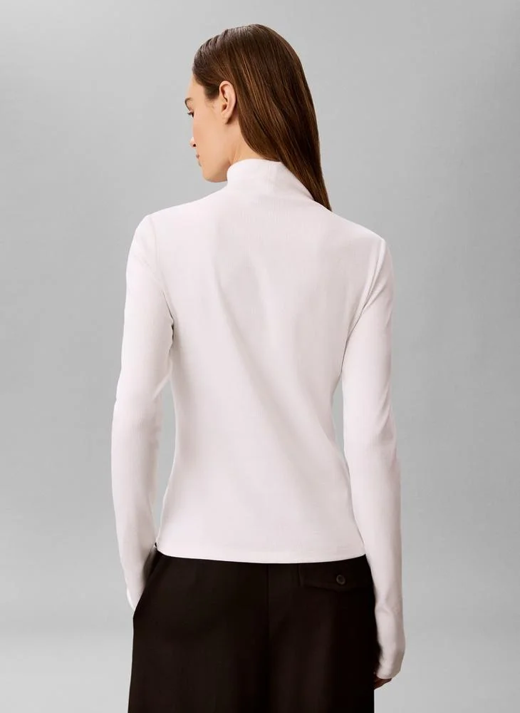 Calvin Klein Jeans  Ribbed Turtleneck Long Sleeve Top for Women | Best Price UAE