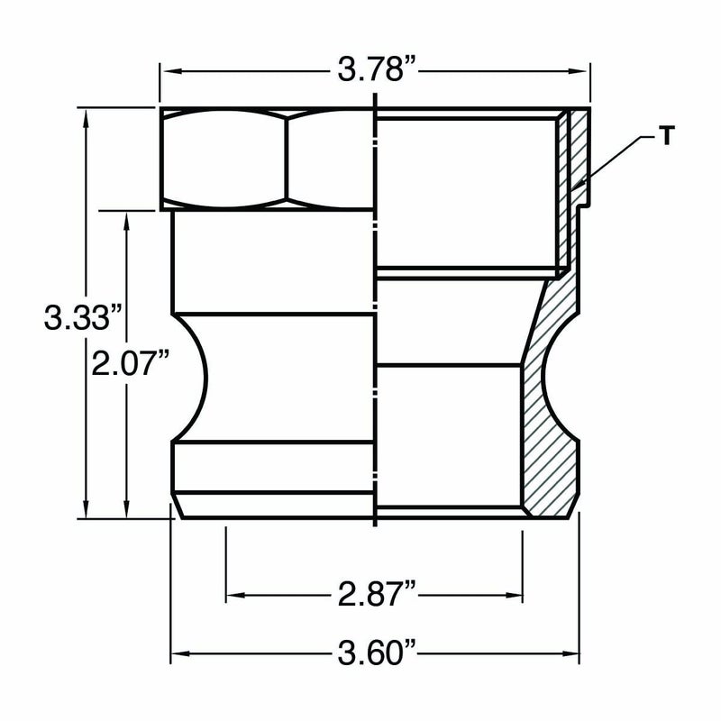Gloxco Poly Cam Lock Fitting, Type A, 3" Male Camlock x 3" Female NPT, Each - Image 2