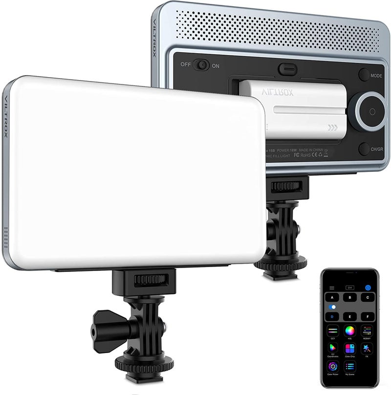 VILTROX 18W 2800K-6800K CRI 95+ On Camera LED Panel Video Light, 1800LUM Smartphone Control LED Key Light, Dimmable Photography Fill-in Lamp 10 Lighting Effects for Photography YouTube Tiktok - Image 1