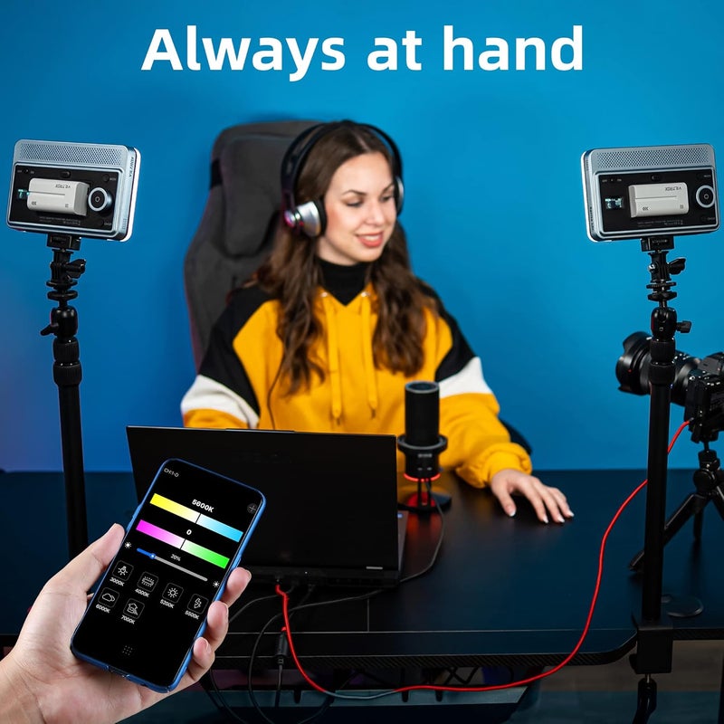 VILTROX 18W 2800K-6800K CRI 95+ On Camera LED Panel Video Light, 1800LUM Smartphone Control LED Key Light, Dimmable Photography Fill-in Lamp 10 Lighting Effects for Photography YouTube Tiktok - Image 3
