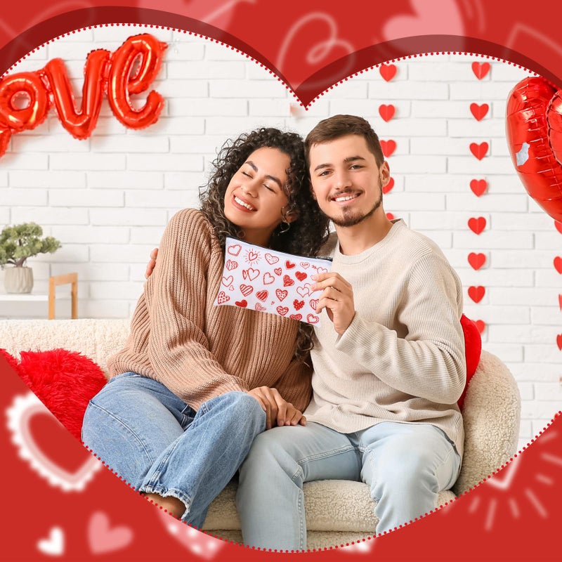 Capoda 84 Pcs Galentine's Day Gifts Valentine's Day Favors for Women Pink Heart Cosmetic Makeup Bags Silicone Bracelets Sweet Romantic Headbands Stickers for Girls Gift Galentine Ladies Party Supplies - Image 5