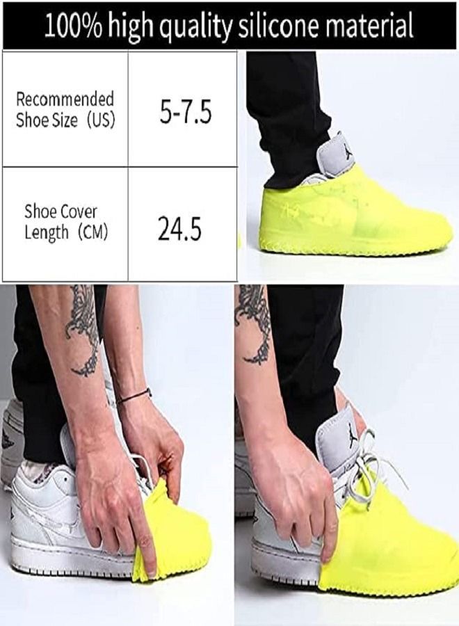 Y&D Waterproof Silicone Shoe Cover, Reusable Non Slip Rubber Rain Unisex Protectors Outdoor with Non-Slip Sole for Rainy, Snowy, Protection, 1 Pair, Yellow  - Image 2