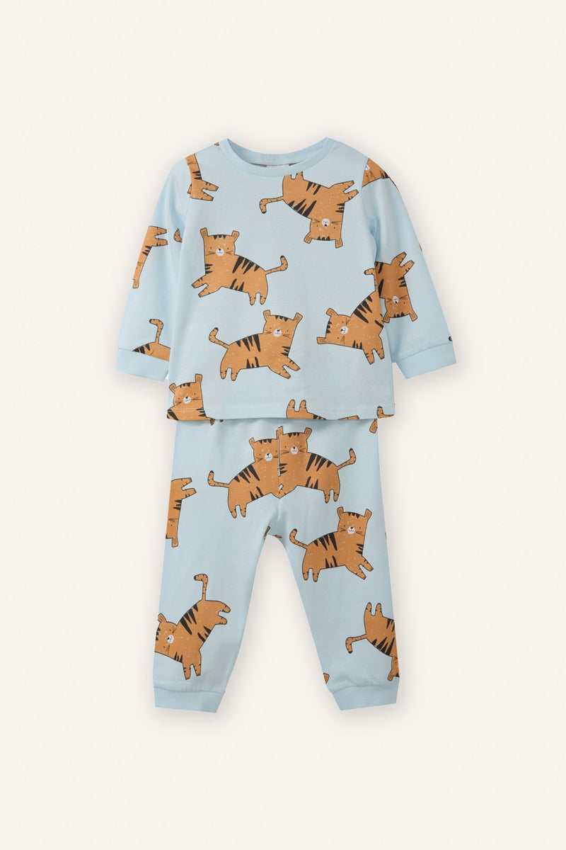 ديفاكتو طقم بيجاما بيبي اولادي قصة عادية - قطعتين - Image 1