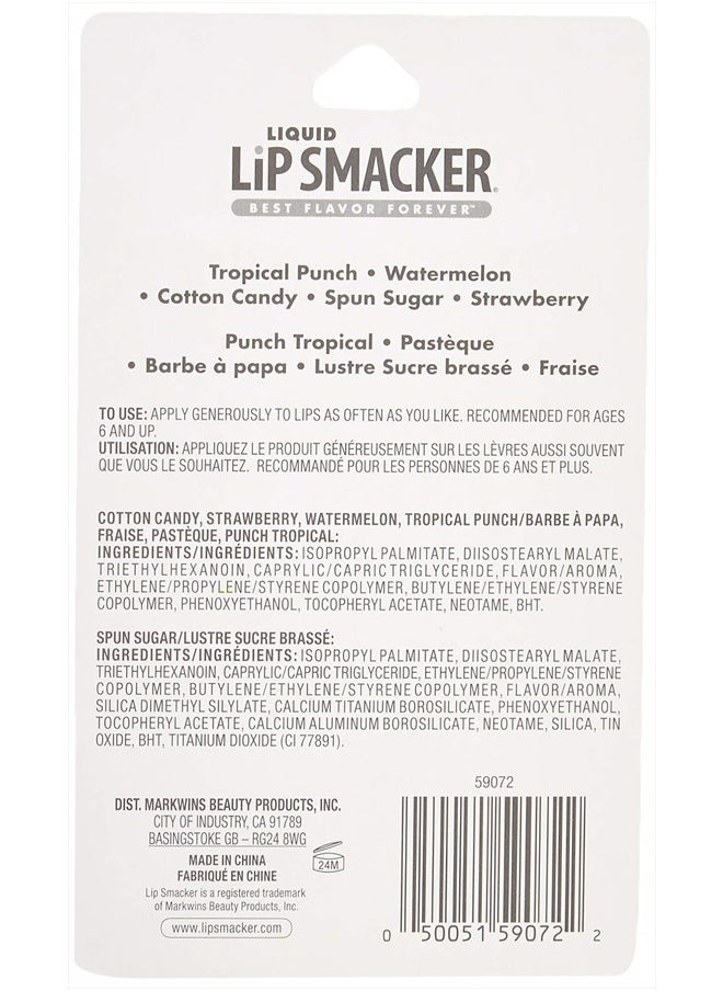 Lip Smacker Liquid Flavored Lip Gloss Friendship Pack |Tropical Punch, Watermelon, Cotton Candy, Sugar, Strawberry | Stocking Stuffer | Christmas Gift, Set of 5  - Image 3