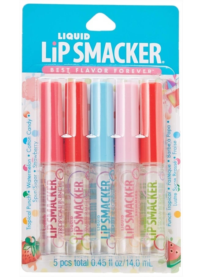 Lip Smacker Liquid Flavored Lip Gloss Friendship Pack |Tropical Punch, Watermelon, Cotton Candy, Sugar, Strawberry | Stocking Stuffer | Christmas Gift, Set of 5  - Image 2