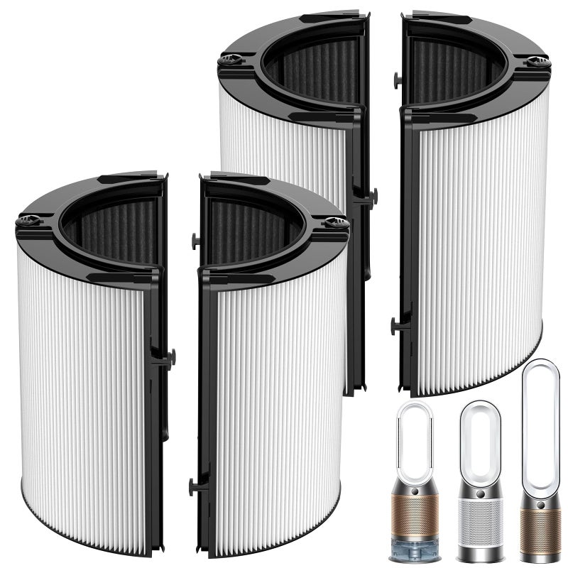 Ecleanfy 360Â° Combi Glass H13 Hepa + Activated Carbon Filter Compatible with Dyson HP1 PC1 HP10 TP07 TP10 TP06 HP06 TP04 HP04 PH01 PH02 PH03 PH04 HP09 TP09 HP07 Air Purifier, 2-in-1 Replacement Filters, 2 Pack - Image 1