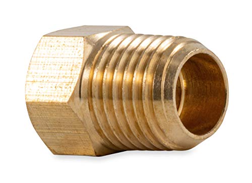 Camco 59953 Propane Fitting - 1/4" Male NPT x 1/4" Female Inverted Flare - Image 1